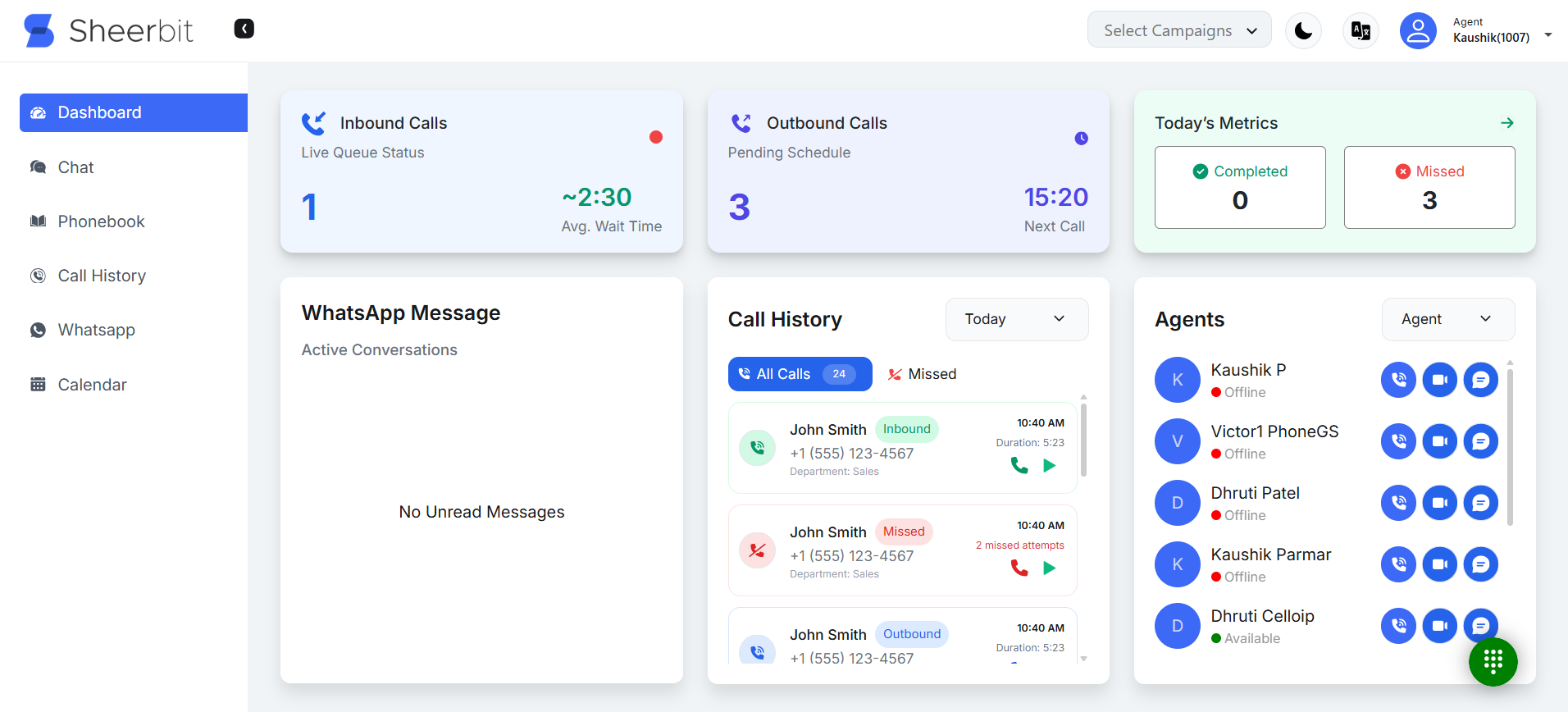 Agent Dashboard