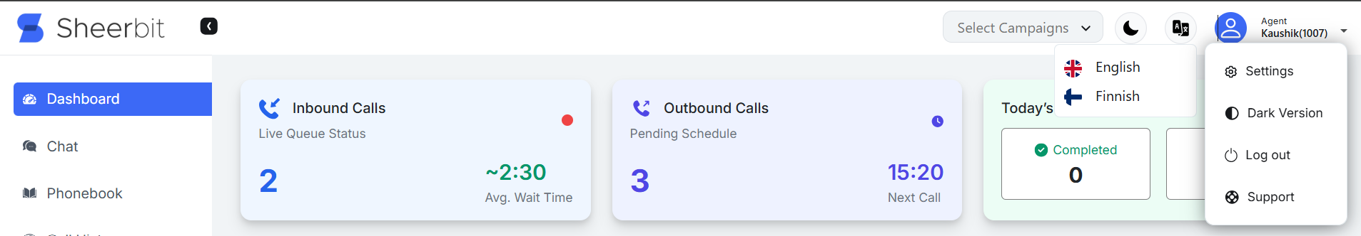 CC settings and language